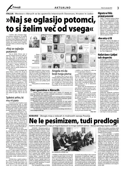 Primorski Dnevnik, 23.1.2018.