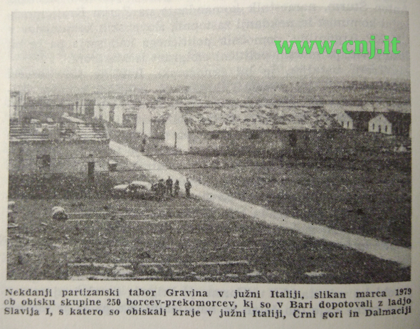 Due immagini del campo scattate nel corso di una visita jugoslava sul sito nel 1979 (fonti: sopra K1981, sotto PE***)