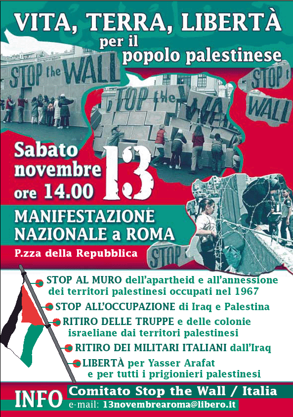 Poster manifestazione Roma 13/11/2004